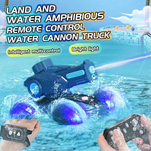 Beauenty Amphibious Remote Control Car Boat, RC Stunt Car with Gesture Sensing, Lights, 4WD, 360° Rotation,Summer Pool Toys - for Kids 6+, Beach and Pool Fun, Idea for Boys and Girls