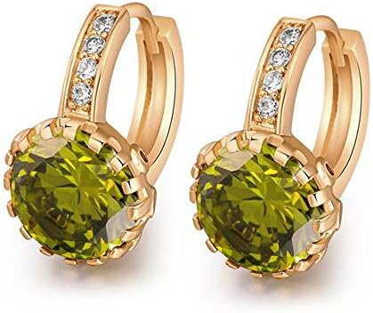 Womens Ladies Earrings, Weant Silver Earings for Women Fashion Luxury Diamond Round Flower Topaz Zircon Dangle Hook Ear Rings Clip On Earrings Jewelry for Valentine Costume Gifts