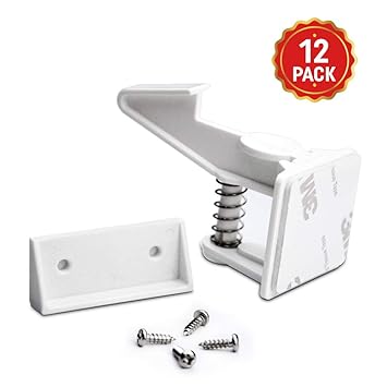 Amazon Com Baby Safety Cabinet Locks 12 Pack White Grandoto Baby