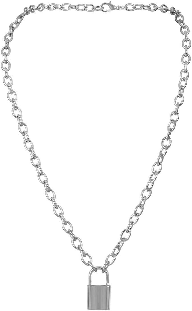 Y Necklace Lock Pendant Simple Cute Necklaces Long Multilayer Chain Fashion Jewelry Women Girls Gift for Her