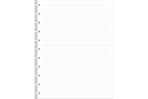 YARIDAR Letter Size Discbound Refill Paper, 11 Disc Paper Refill for Note-Taking System Discbound Planner, 100Sheets / 200Pages Discbound Paper, 100gsm, White, 8.5'' x 11''