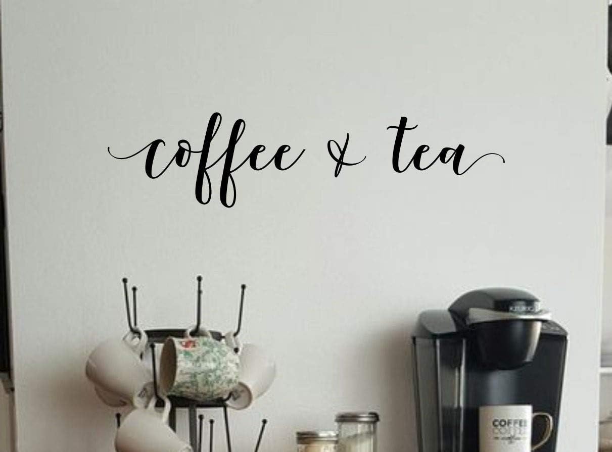Coffee and Tea Bar Decal/ Coffee and Tea Sign / Coffee Tea Sign /Coffee Tea Bar Sign/ Coffee Bar Decor / Coffee Bar Decal / Coffee Tea Decal (24''x6'')