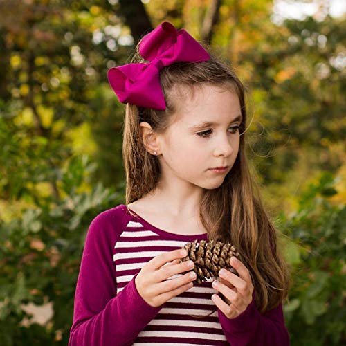 12pcs Hair Bows for Girls 6" Big Boutique Bow Alligator Clips Grosgrain Ribbon Hair Accessories Toddlers Kids Teens