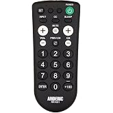 Anderic RR1001 Simple TV Universal Remote - Works All Brands | Great for Hotels and Hospitality Rooms - Simple Universal Remote