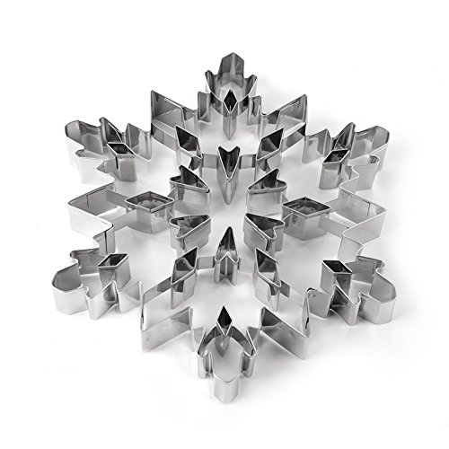 1PC Large Christmas Snowflake Cookie Cutter Mold 3D Stainless Steel Pastry Biscuit Fondant Cake Baking Mold For Kitchen