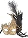 RedSkyTrader Womens Feathers and Lace Mask