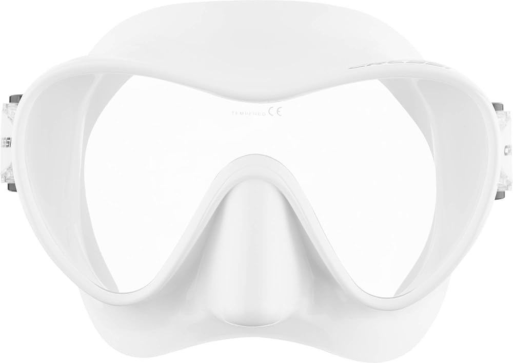 Cressi F1 Frameless Diving Mask Anti-Fog Tempered Glass White