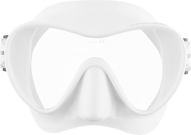 Cressi F1 Frameless Diving Mask Anti-Fog Tempered Glass White