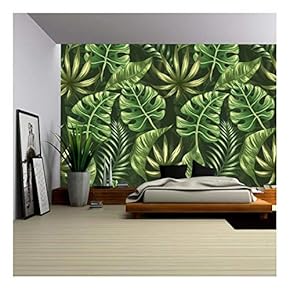 Wall26 - Vector Seamless Pattern of Palm Leaves - Canvas Art Wall Decor -66"x96"
