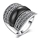 dnswez Marcasite Ring Black Diamond Vintage Statement Wedding Engagement Ring Platinum Plated intertwined Cable Wire Cross Rings for Men Women (3)
