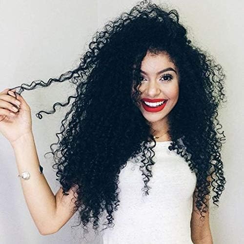 Easen Hair Brazilian Virgin Human Hair Ponytail 3B 3C Kinky Curly Ponytails Natural Black Color Ponytail Hairpieces Hair Tails Drawstring Ponytail Extensions For Black (12inch)