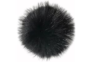 Natural Pompom Balls Pompon Raccoon Pom for Scarves Hats Bags DIY Accessories (Black)
