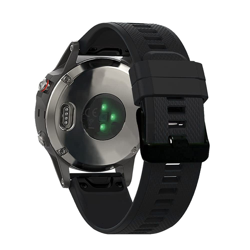 AISPORTS 22mm Quick Fit Watch Strap Compatible for Garmin Fenix 8 47mm/E 47mm/7/7 Pro/6/6 Pro/5/5 Plus Strap Silicone Wristband Bracelet Replacement Strap for Garmin Forerunner 965/955/945/935/745