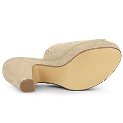 Allegra K Women's Open Toe Platform Chunky Heel