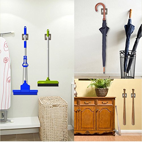 image for ONMIER 4 Pack Broom Holder Wall Mount, Broom Mop Holds Self Adhesive R