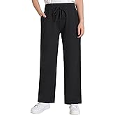 Weintee Women's Petite Wide Leg Sweatpants Double Waisted