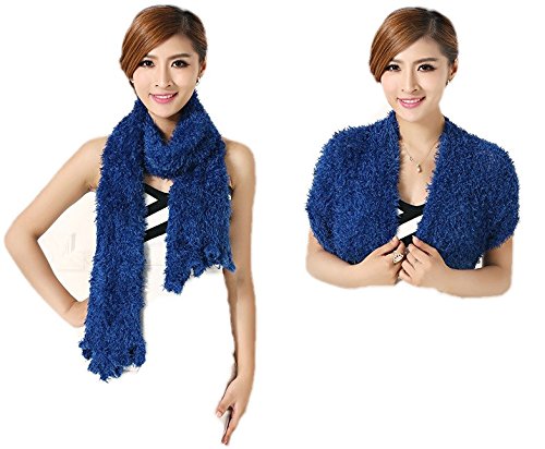 buy my shope women's faux fur scarf (ms002_blue_free size)