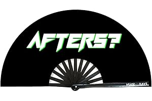 HOUSE OF RAVE Funny Rave Fan Large Folding Hand Fan UV Glow Festival Fan Rave Accessory for Men & Women - Real Wooden Fan