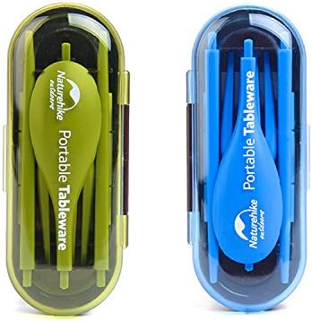 Environmental Folding Camping Tableware Cutlery Flatware Fork Spoon Chopsticks for Outdoor Travel 2 Pack