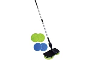 Electric Mop Electric Cordless Mop Floor Cleaning Spinning Polisher Scrubber with 2 Microfiber Pads and 2 Polisher Pads for H