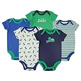 Luvable Friends Hanging 5 Pack Bodysuits, Turtle,6-9 Months