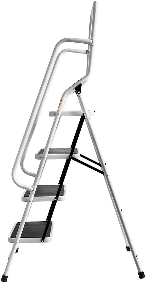 Home Vida 4 Step Ladder with Safety Handrail, Heavy Duty Steel, Portable Folding, Anti-Slip Mat, Home, Kitchen, DIY - Image 4