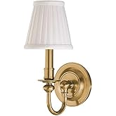 Hudson Valley Lighting Beekman - One Light Wall Sconce - Aged Brass Finish - Off White Faux Silk Shade
