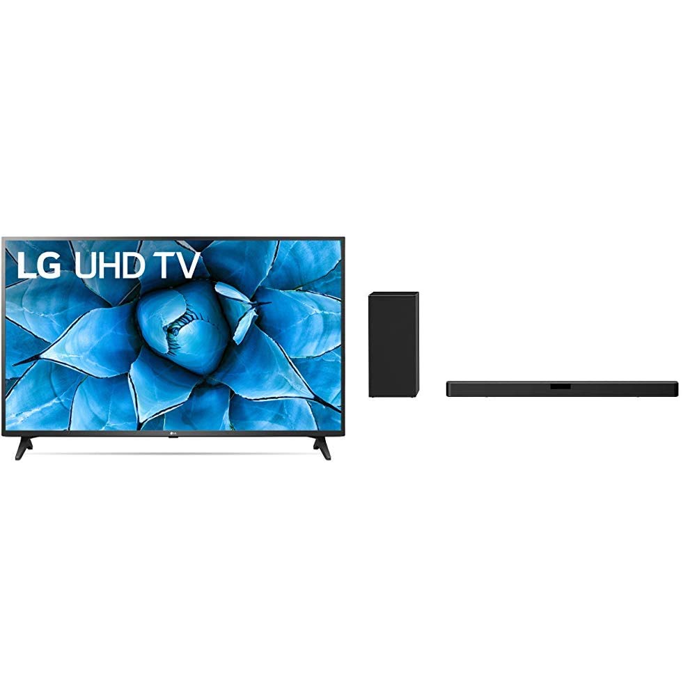LG 55UN7300PUF Alexa Built-in 55" 4K Ultra HD Smart LED TV (2020) with LG SN5Y 2.1 ch 400W High Res Audio Sound Bar with DTS Virtual:X, Black