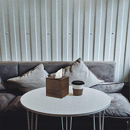 JOYOHOME Wooden Tissue Box Cover with Slide-Out Bottom Panel Square Farmhouse Tissue Box Holders Decorative Facial tissues Cube Box Holder for Bathroom, Bedroom, Dinner Table, Office