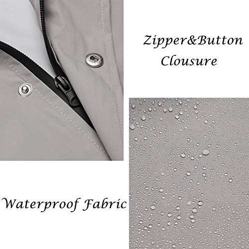 COOFANDY Herren Regenjacke mit Kapuze Wasserdicht Leicht Active Lang Regenmantel – Bild 6