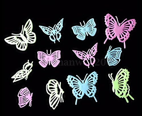New 12PCS Home Decor Butterfly Fluorescent Wall Decals Luminescent wall stickers Set 44
