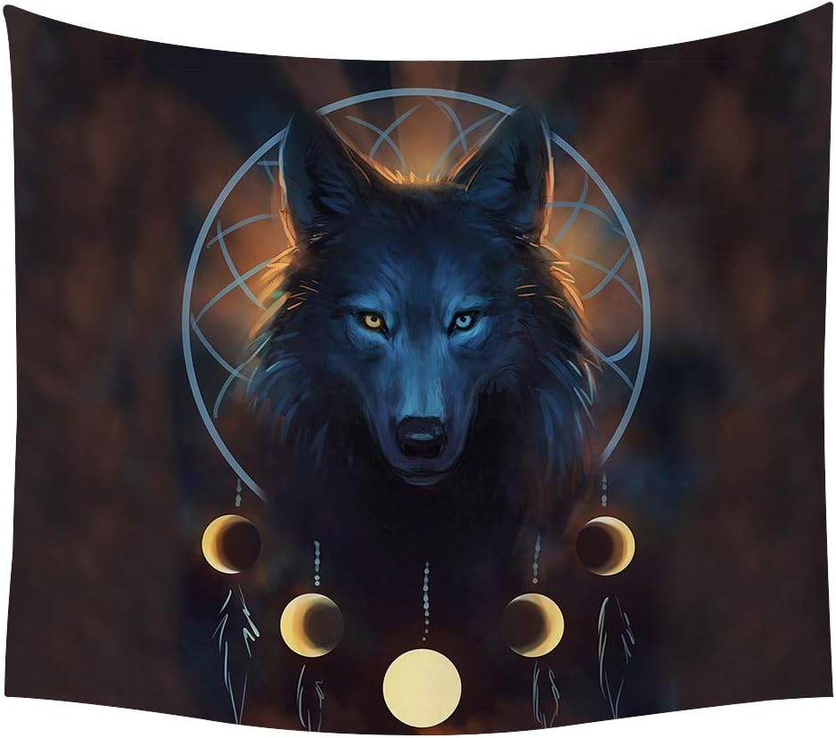Morbuy Wolf Tapestry Wall Hanging, Dreamcatcher Tapestry for Bedroom Aesthetic 150x200cm Bohemia Art Decor Tapestries for Living Room Dorm Home Decor