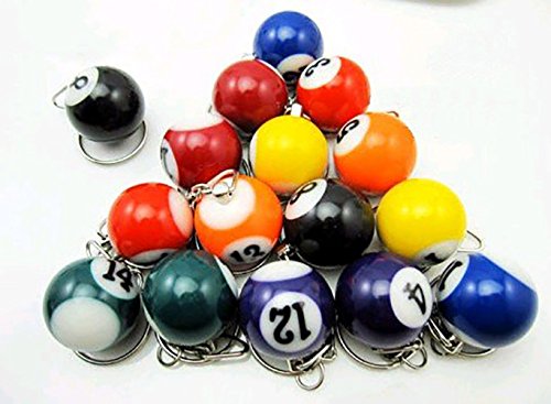 Actopus 16PCS Billiard Ball Keychain