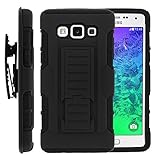 Galaxy A5 Case, Galaxy A5 Holster, High Impact Advanced Double Layered Hard Cover with Built in Kickstand and Belt Clip for Samsung Galaxy A5 SM-A500FU from MINITURTLE | Includes Screen Protector - Black