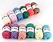 SCYarn for Scrubbies 12 Skeins Bonbons Yarn Assorted Colors 100% Polyester for Dishcloths Crochet and Knitting Project - Total 984 Yards Craft Kit (Pastel)