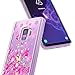 Galaxy S9+ Plus Case with Screen Protector (3D PET Full Coverage) for Girls Women, NageBee Glitter Liquid Floating Sparkle Bling Waterfall Diamond Cute Case for Samsung Galaxy S9+ /S9 Plus -Butterfly