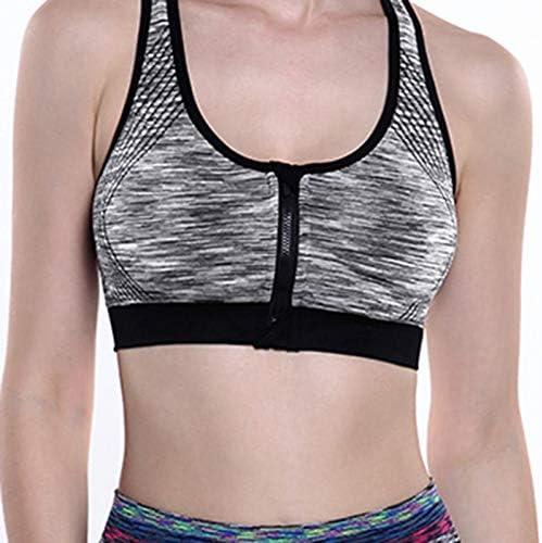 HLYMNB Donna Fitness Yoga Reggiseno Sportivo Corsa Palestra imbottita Senza Ferretto Biancheria intima antiurto Spingendo Senza spalline anteriore Zipper Top Abbigliamento Sportivo