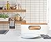 2-in-1 Modern Bread Box with Bamboo Cutting Board Lid - Space Saving Bread Bin by Mindful Design (White)