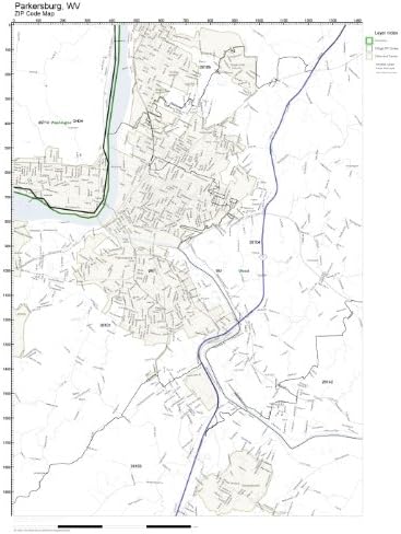 Parkersburg Wv Zip Code Map Amazon.com: Working Maps Zip Code Wall Map of Parkersburg, WV Zip 
