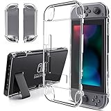 Switch Case,Findway  Switch Premium Crystal Clear Shock Absorption Technology Bumper Soft Protective TPU Cover Case for Switch Console & Accessories