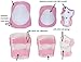 Anharluka Kids Sport Protective Gear Set, Helmet and Pads of Wrist, Elbow, Knee, for Bike Skateboard Skate Scooter (Pink)
