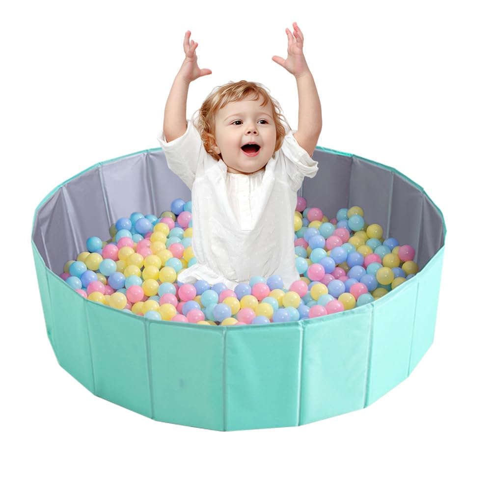 Mineup Ball Pit, 100CM Foldable Baby Ball Pit, Kids Play Ball Pool, Portable Ocean Ball Pit, Playhouse Playpen Ocean Ball Pool for Baby Toddler Boys Girls Indoor Outdoor Nursery Baby Playpen (Blue)