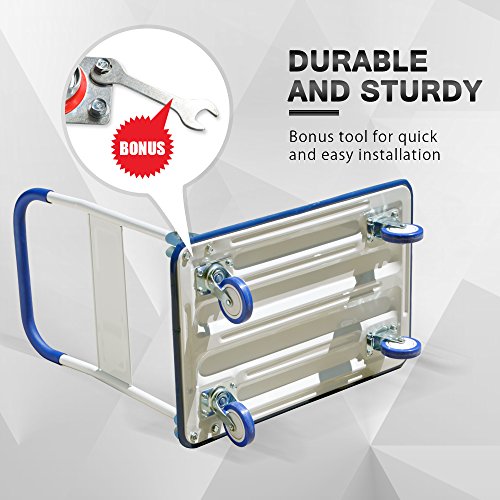 Push Cart Dolly by Wellmax, Moving Platform Hand Truck, Foldable for