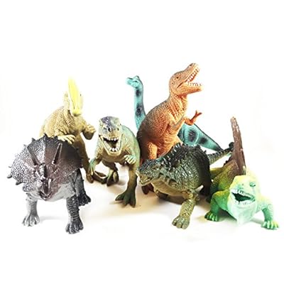 Boley Educational Dinosaur Toys 12 pack - kids 9" realistic toy dinosaur figures for cool kids and toddler education! (T-rex, triceratops, velociraptor, etc) Great gift set and party favors!