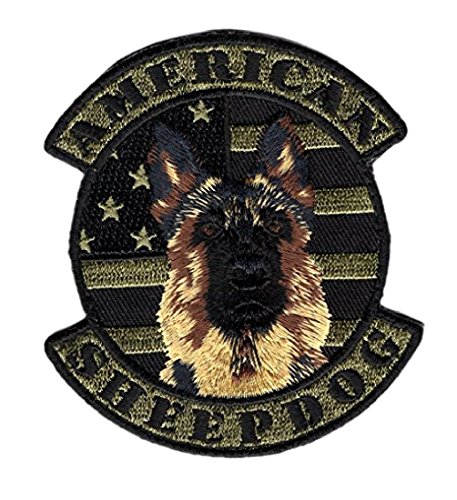 Camo American Sheepdog USA Flag Tactical Morale Police K9 Hook Patch