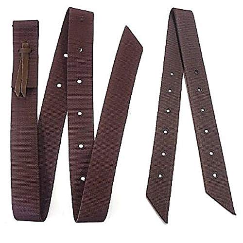 Hill Leather Company Double Ply Brown Nylon Cinch Strap and Off Billet Saddle Set