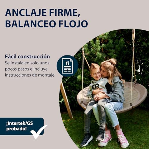Baloiço do Ninho do Salão - Areia - Baloiço de altura ajustável com diâmetro de 110cm para até 150kg - Baloiço suspenso com assento fechado