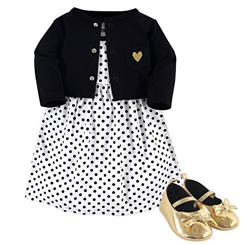 Hudson Baby Girl Dress, Cardigan and Shoes