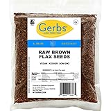 Gerbs Raw Brown Flax Seeds, 1 LBS - Top 14 Food Allergen Free & Non GMO - Vegan, Keto Safe & Kosher