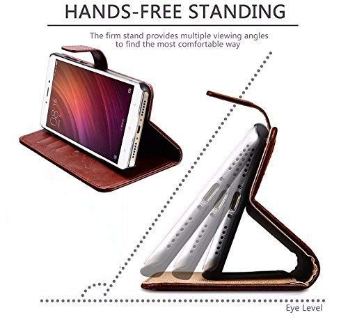 RIdhaniyaa® Premium Wallet Style Diary Flip Cover with Magnetic Lock Flip Cover for Samsung Galaxy M10 (Brown)